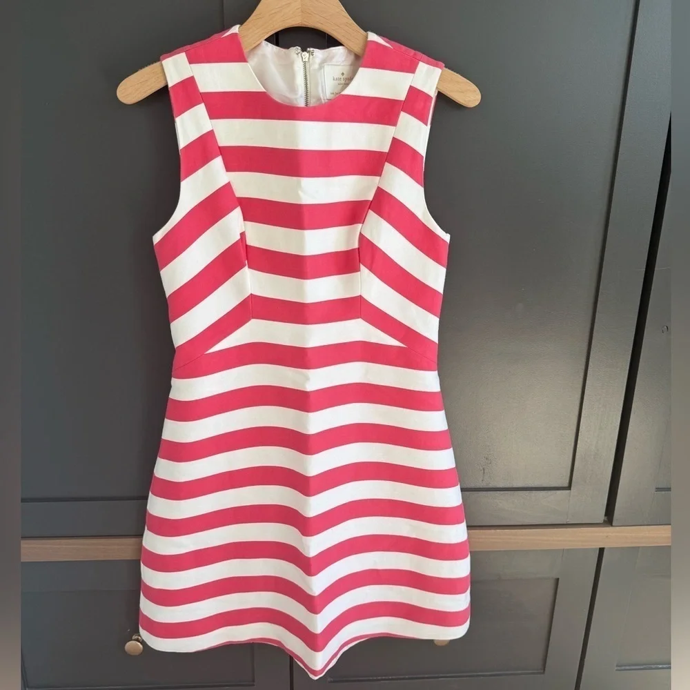 Kate Spade Pink and White Striped Sleeveless Dress • 4